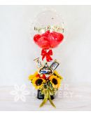 Happy Birthday Balloon in a Box of Sunflower