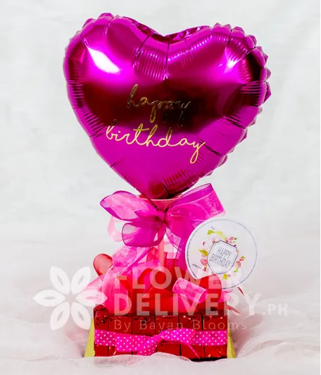 Pink Heart Balloon with Chocnut