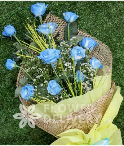 1 Dozen Blue Roses Spray (Arm Bouquet) 1 Dozen Blue Roses Spray (Arm Bouquet)