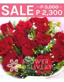 1 Dozen Imported Red Roses