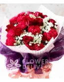 1 Dozen Red Roses and 1 Dozen Red Carnations