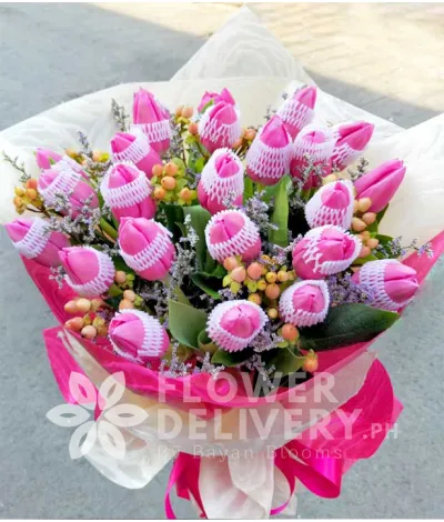 2 Dozen Fuchsia Pink Tulips