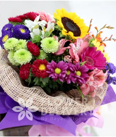 A Bouquet of Mixed Colorful Flowers
