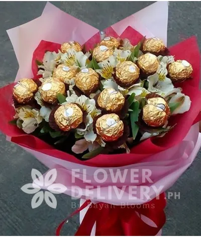 Ferrero with Alstroemeria
