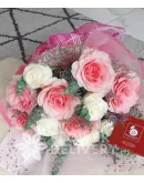 1 Dozen Pink and White Ecuadorian Roses