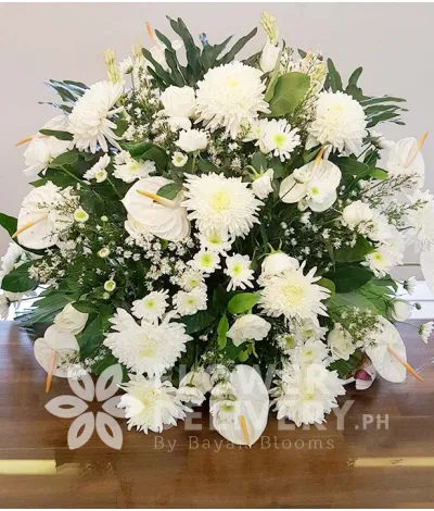 Elegant White Memorial Flowers