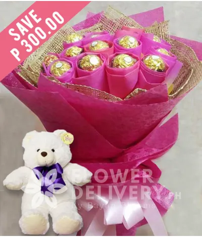 Ferrero Bouquet with Bear Ferrero Bouquet with Bear