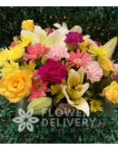 Mix Flowers in a Basket