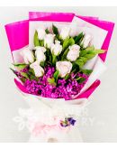 10 Imported Pink Roses in A Bouquet