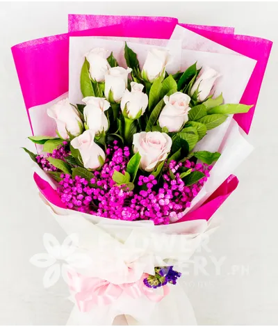 10 Imported Pink Roses in A Bouquet 10 Imported Pink Roses in A Bouquet