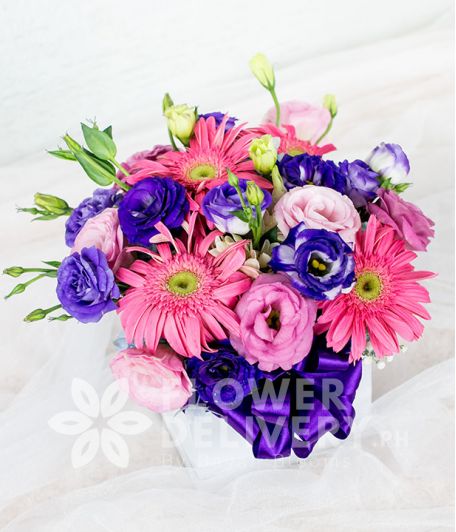 A Box of Mixed Vibrant Flowers