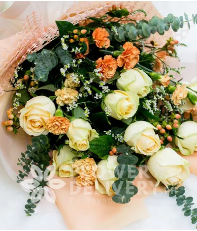 Imported Peach Roses Bundle with Chocolates and Bear Imported Peach Roses Bundle with Chocolates and Bear