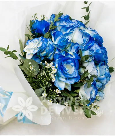 Charming Blue Roses Spray