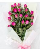 Charming Bouquet of Local Dark Pink Roses