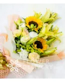 Elegant Bouquet of Sunflowers and Lilies