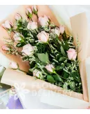 Elegant Light Pink Roses in a Bouquet