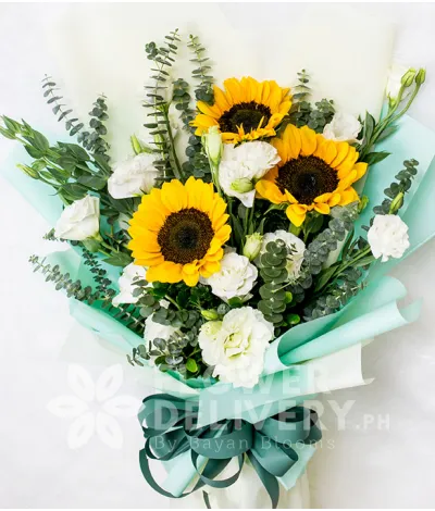 Pretty Bouquet of 3 Sunflowers