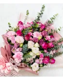 Pretty Pink and White Carnations with Roses