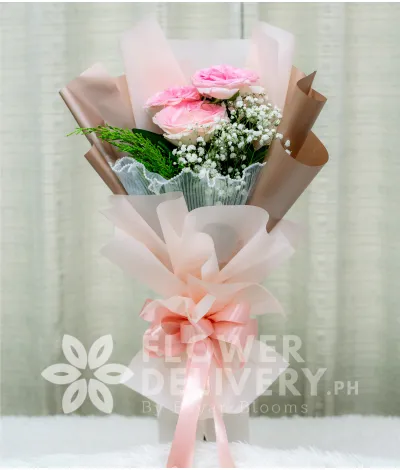 3 Stems Pink Ecuadorian Roses 3 Stems Pink Ecuadorian Roses