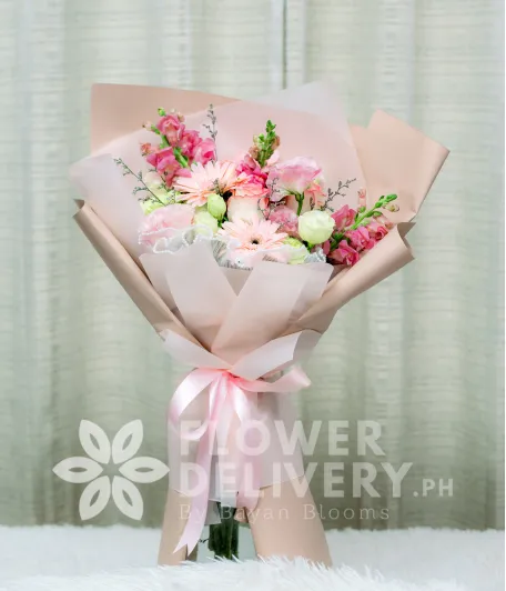 Pink Snapdragon, Pink Imported Roses, Gerbera, Lisianthus