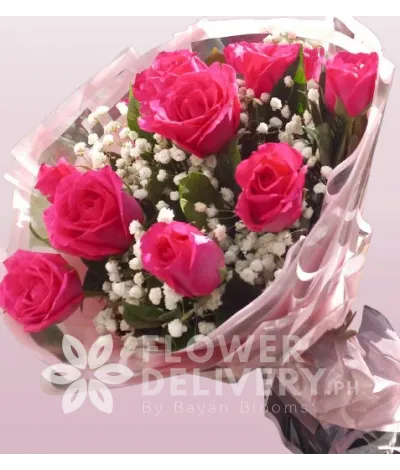 1 Dozen Pink Roses Round Bouquet 1 Dozen Pink Roses Round Bouquet