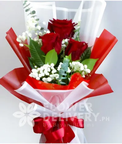 3 Red Ecuadorian Roses 3 Red Ecuadorian Roses