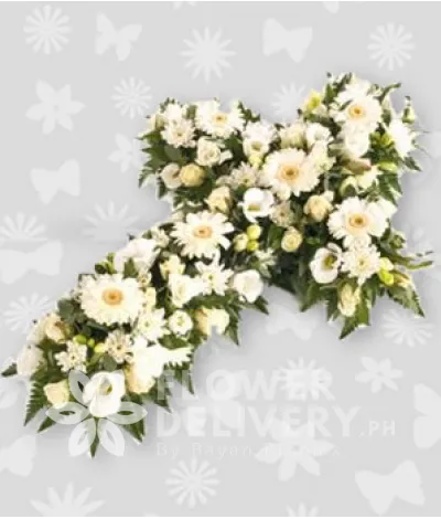 Casket Cross White Flowers Casket Cross White Flowers