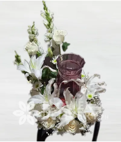 Brilliance Mixed White Urn Flower Arrangement Brilliance Mixed White Urn Flower Arrangement